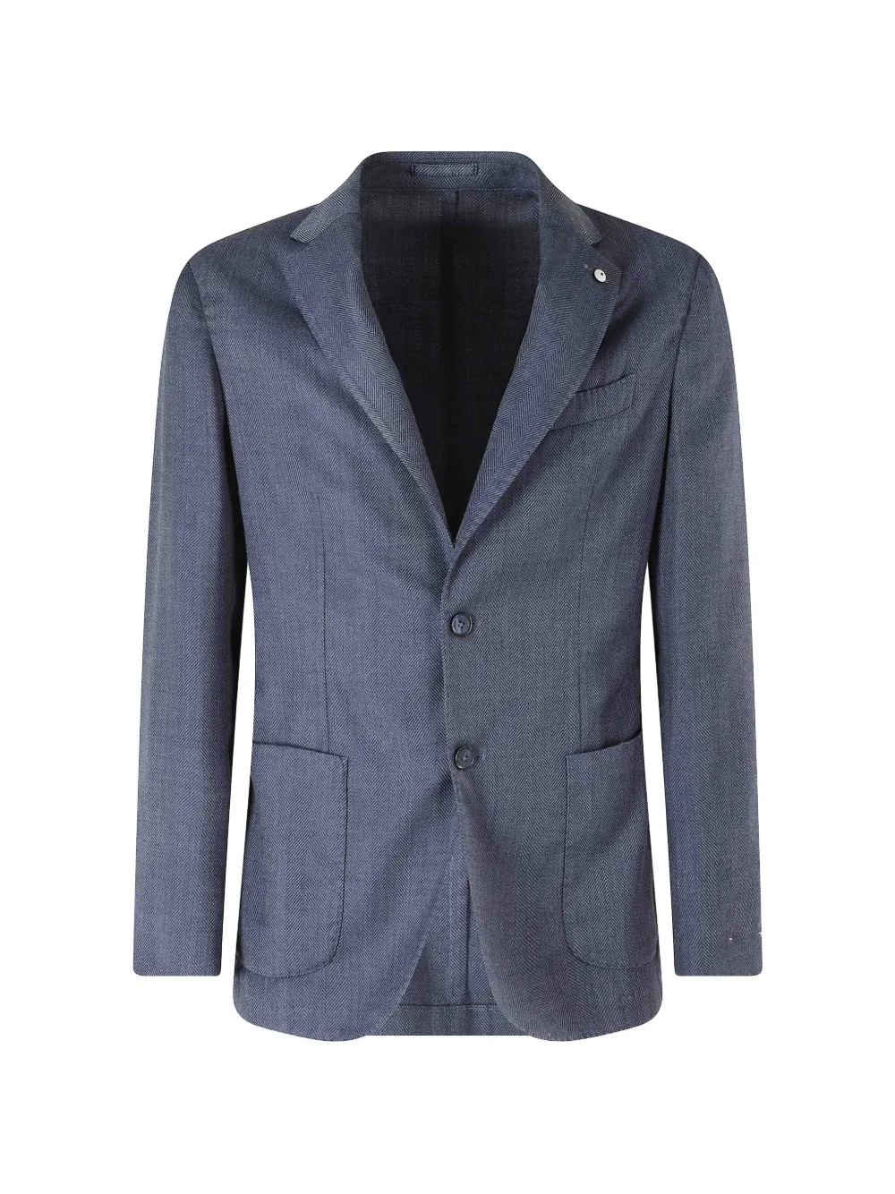 l.b.m. herringbone single-breasted blazer - Blue