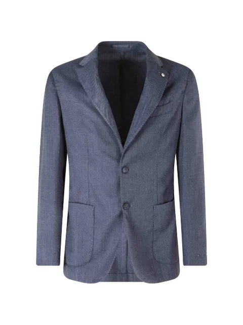 l.b.m. herringbone single-breasted blazer