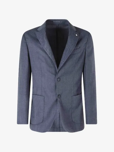 l.b.m. herringbone single-breasted blazer
