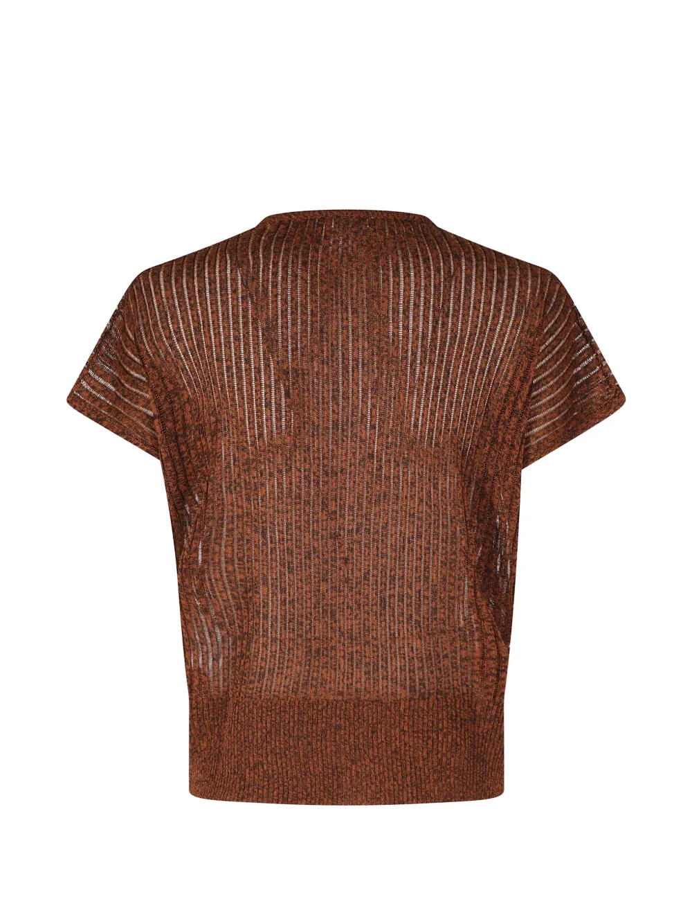 Roberto Collina Opengebreid vest Bruin