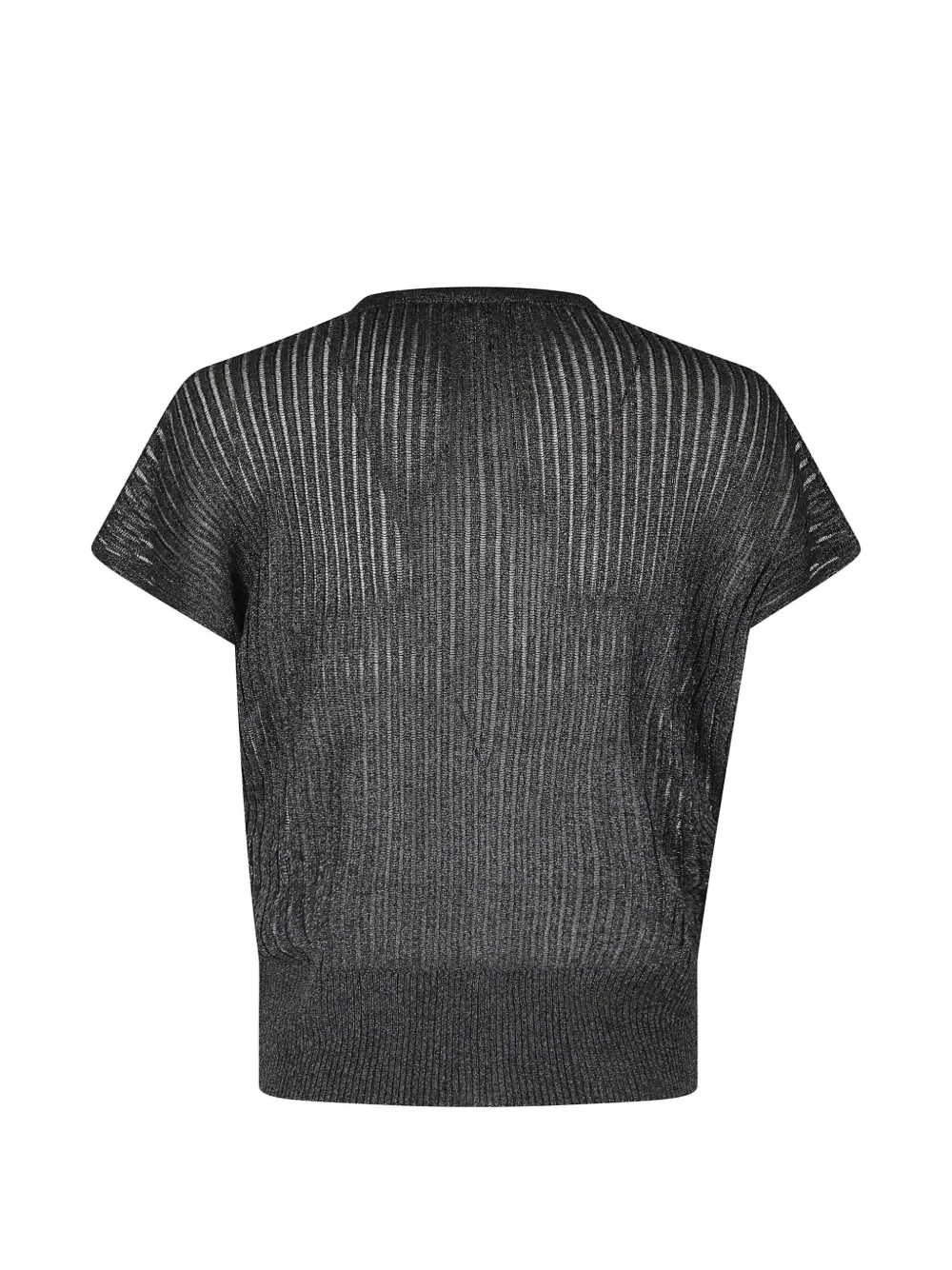 Roberto Collina Ribgebreid vest met korte mouwen Zwart
