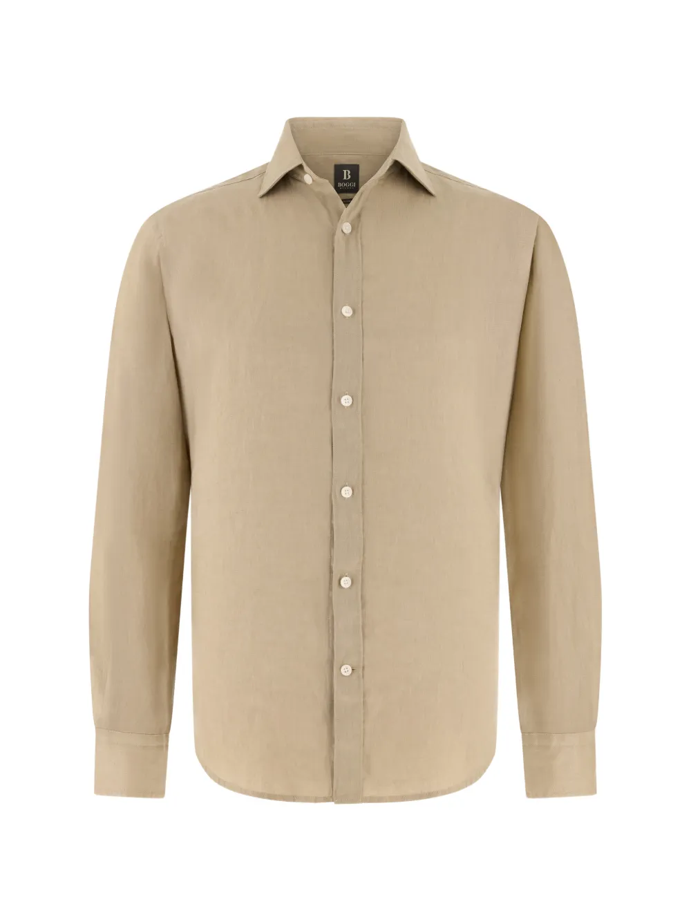 Boggi Milano garment-washed linen shirt - Toni neutri