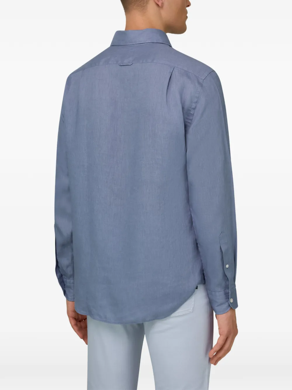 Boggi Milano Regular-fit linnen overhemd Blauw