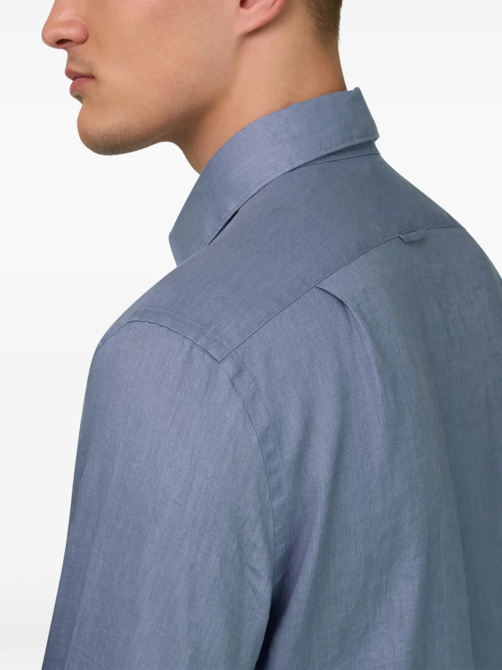 Boggi Milano Regular-fit linnen overhemd Blauw