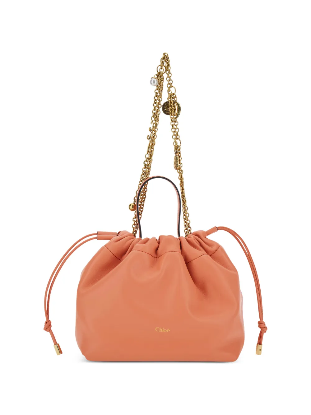  Chloé Sac Cabas à Lien De Resserrage Et Chaîne - Orange 