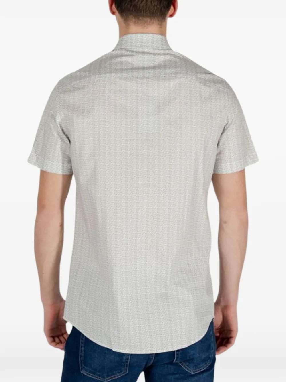 Armani Exchange Overhemd met print en korte mouwen Wit