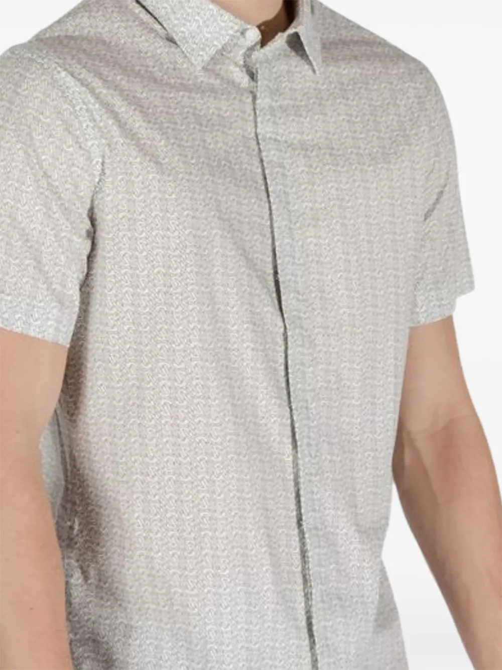 Armani Exchange Overhemd met print en korte mouwen Wit