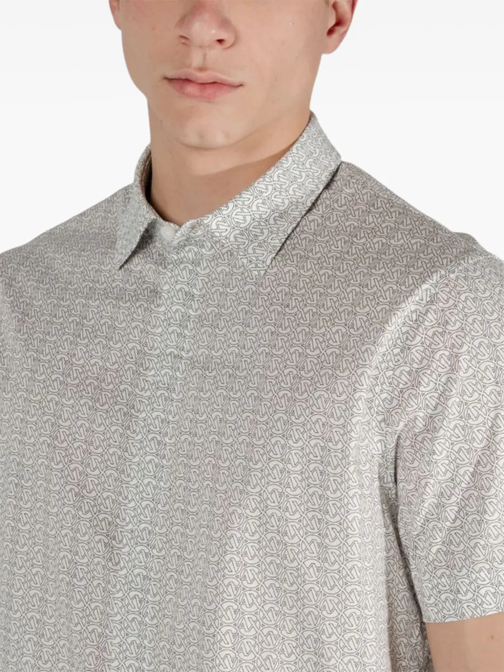 Armani Exchange Overhemd met print en korte mouwen Wit
