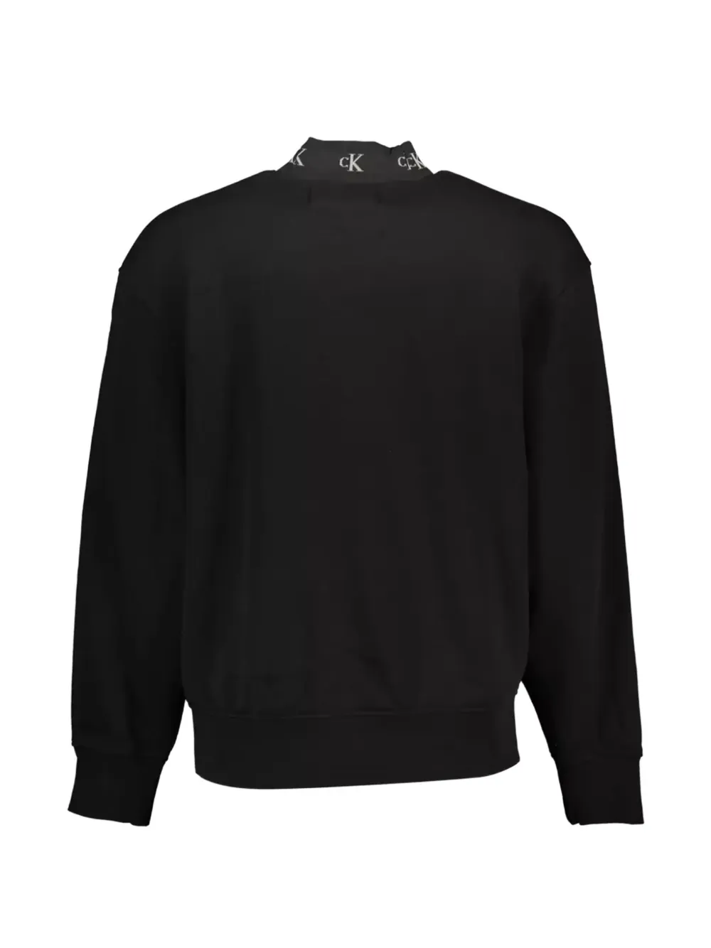 Calvin Klein Jeans Sweater met opstaande hals en logokraag Zwart