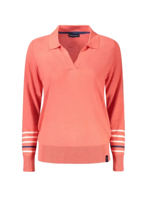 North Sails V-neck striped-cuff sweater