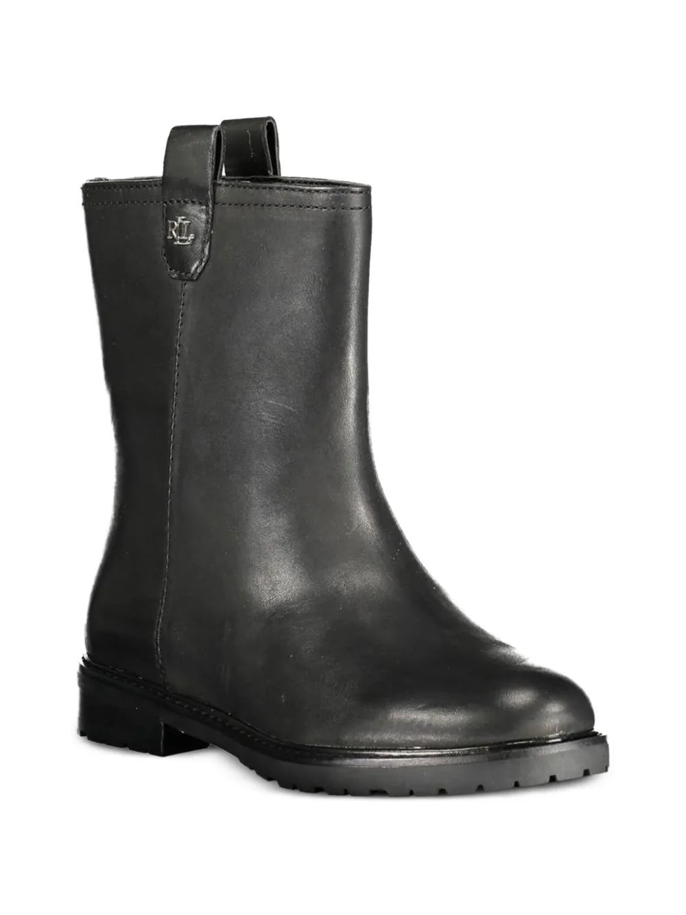 Lauren Ralph Lauren logo-plaque leather boots Zwart