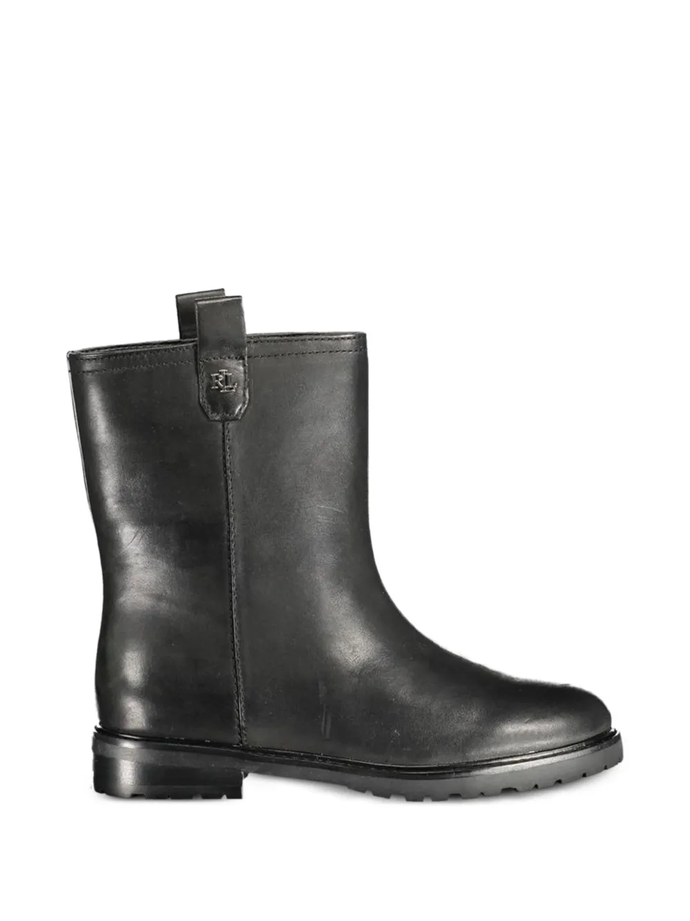 Lauren Ralph Lauren logo-plaque leather boots Zwart