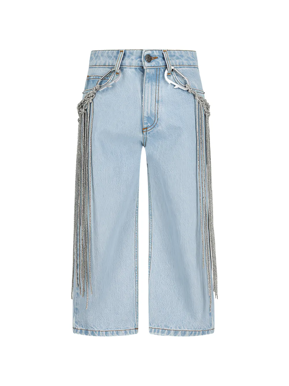Giuseppe Di Morabito detachable-belt cropped jeans - Blu