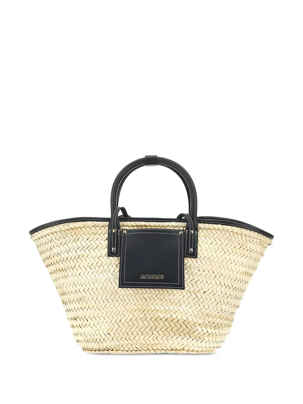 Jacquemus Soli leather-trim woven basket bag - Toni neutri