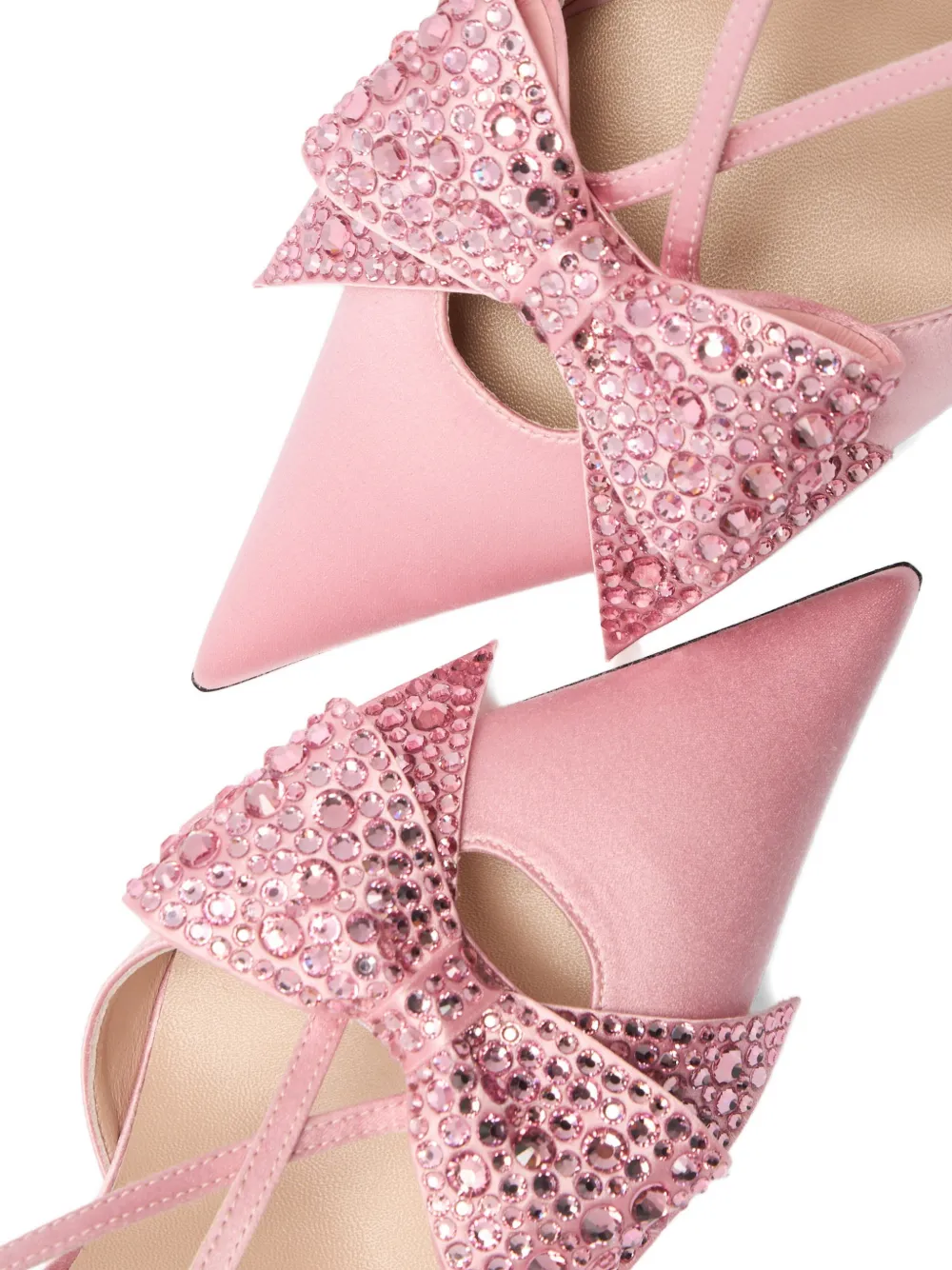 Valentino Garavani crystal-embellished bow pumps Roze