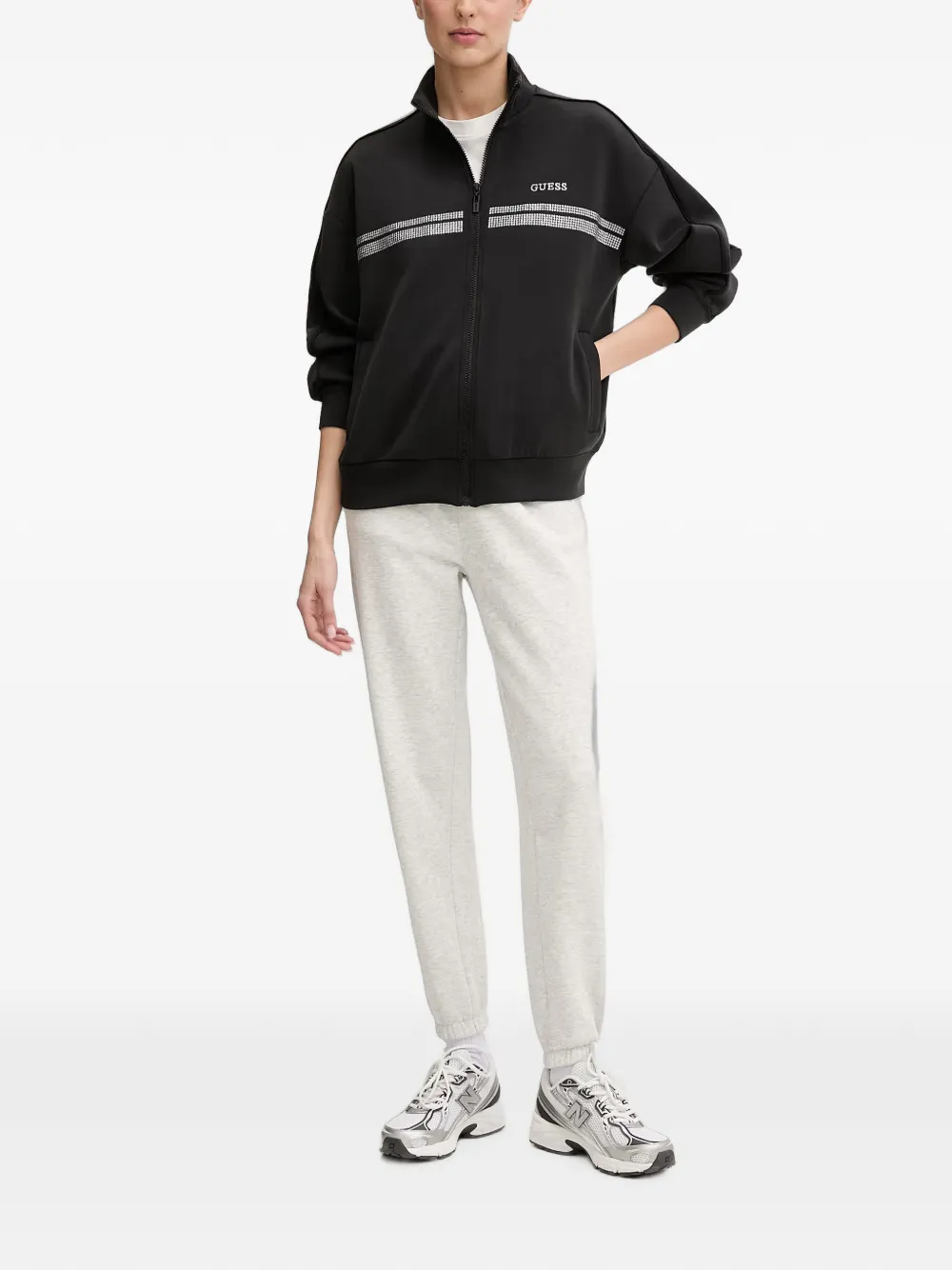 GUESS USA Sweater verfraaid met kristallen Zwart