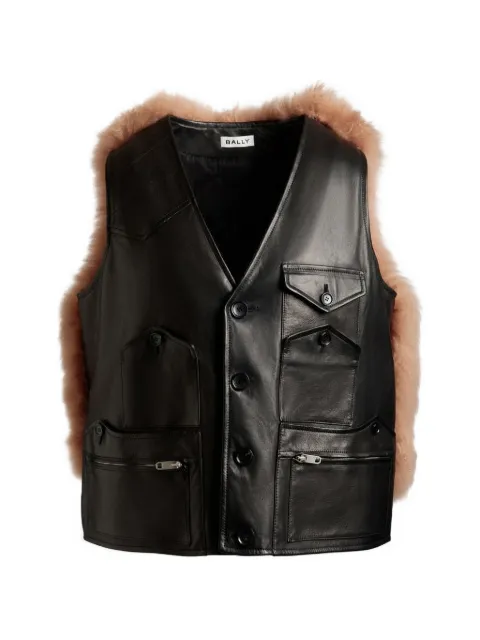 Bally shearling-insert leather vest