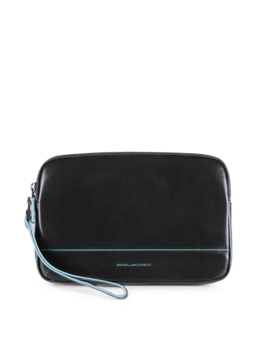 PIQUADRO Leren clutch met polsband Zwart