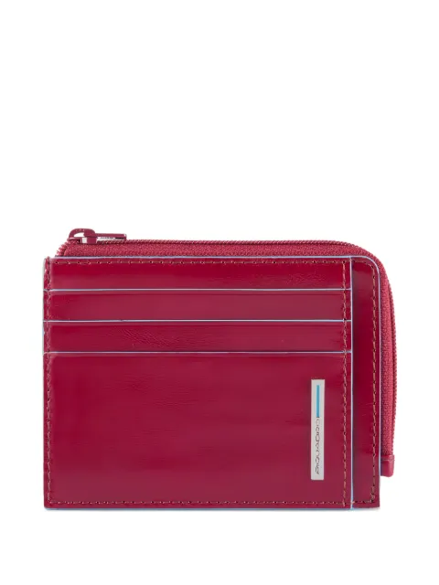 PIQUADRO leather card-zipped coin purse