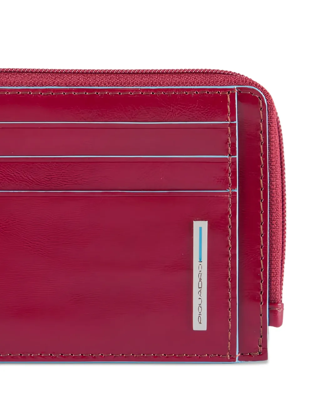PIQUADRO Leren portemonnee met rits Rood