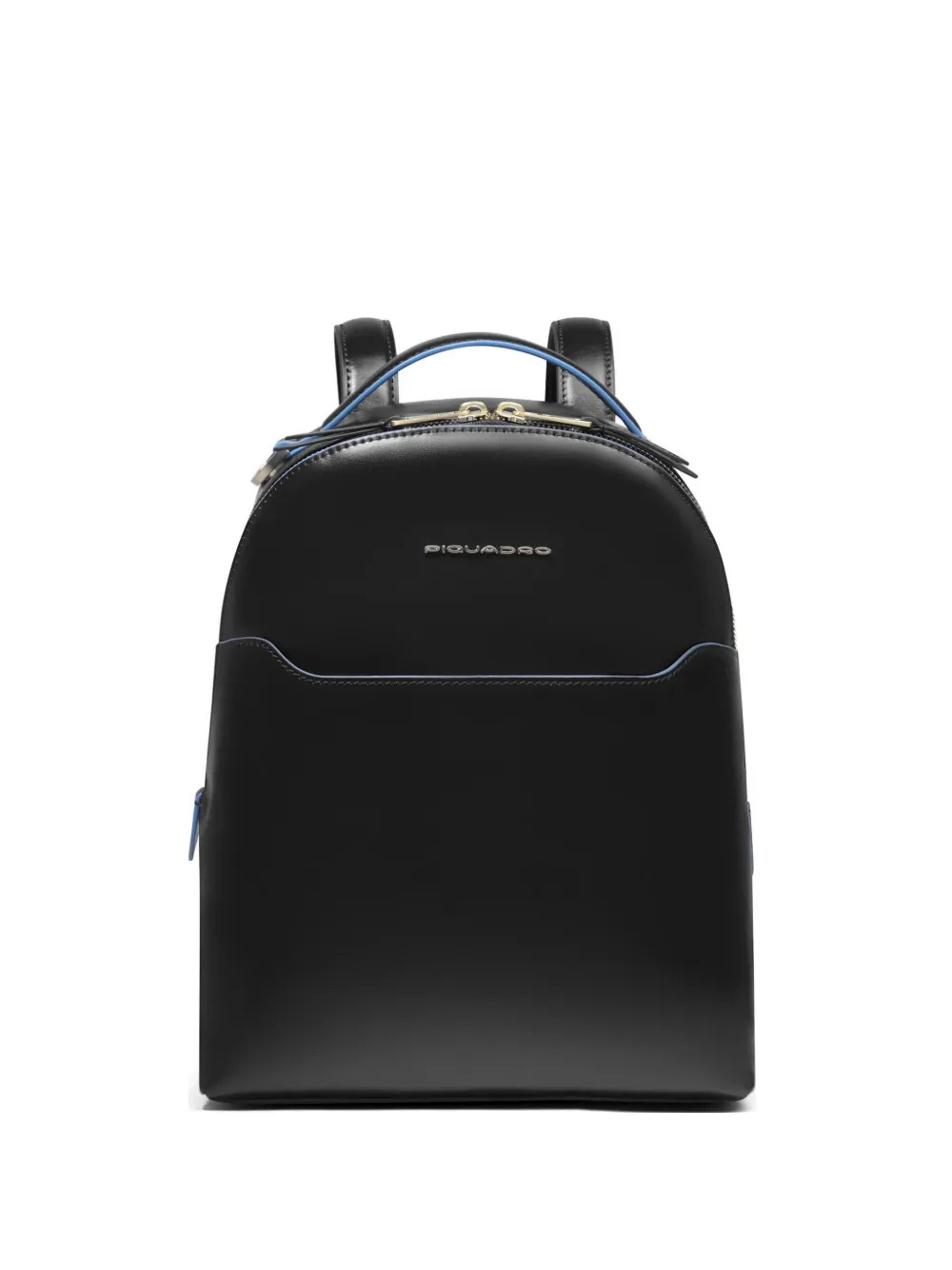 PIQUADRO logo-plaque leather backpack - Nero