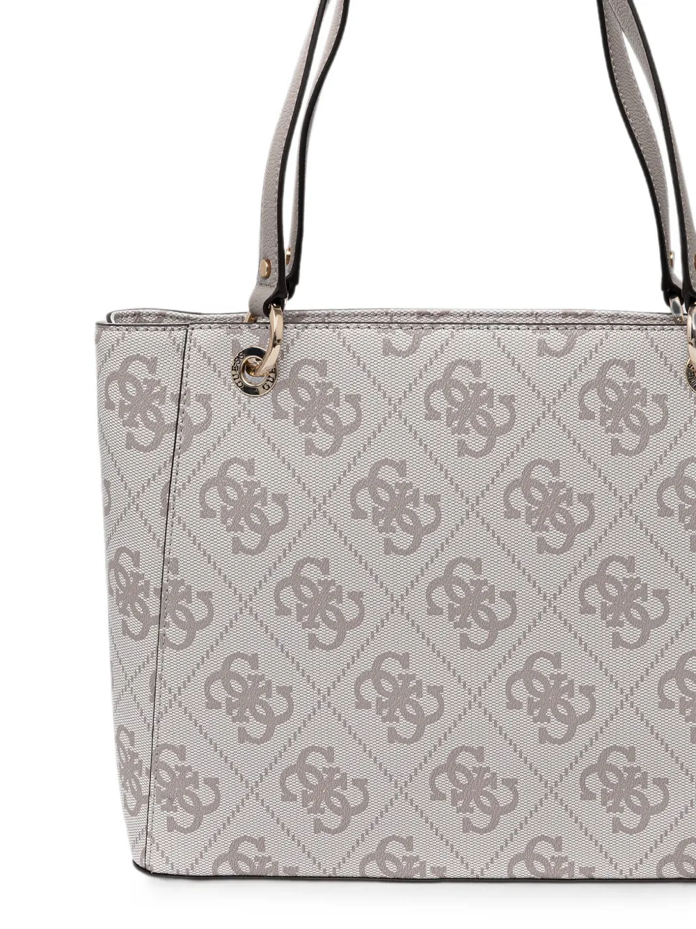 GUESS USA Noelle shopper met logo-patroon en bedel Beige