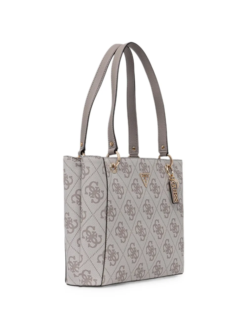 GUESS USA Noelle shopper met logo-patroon en bedel Beige