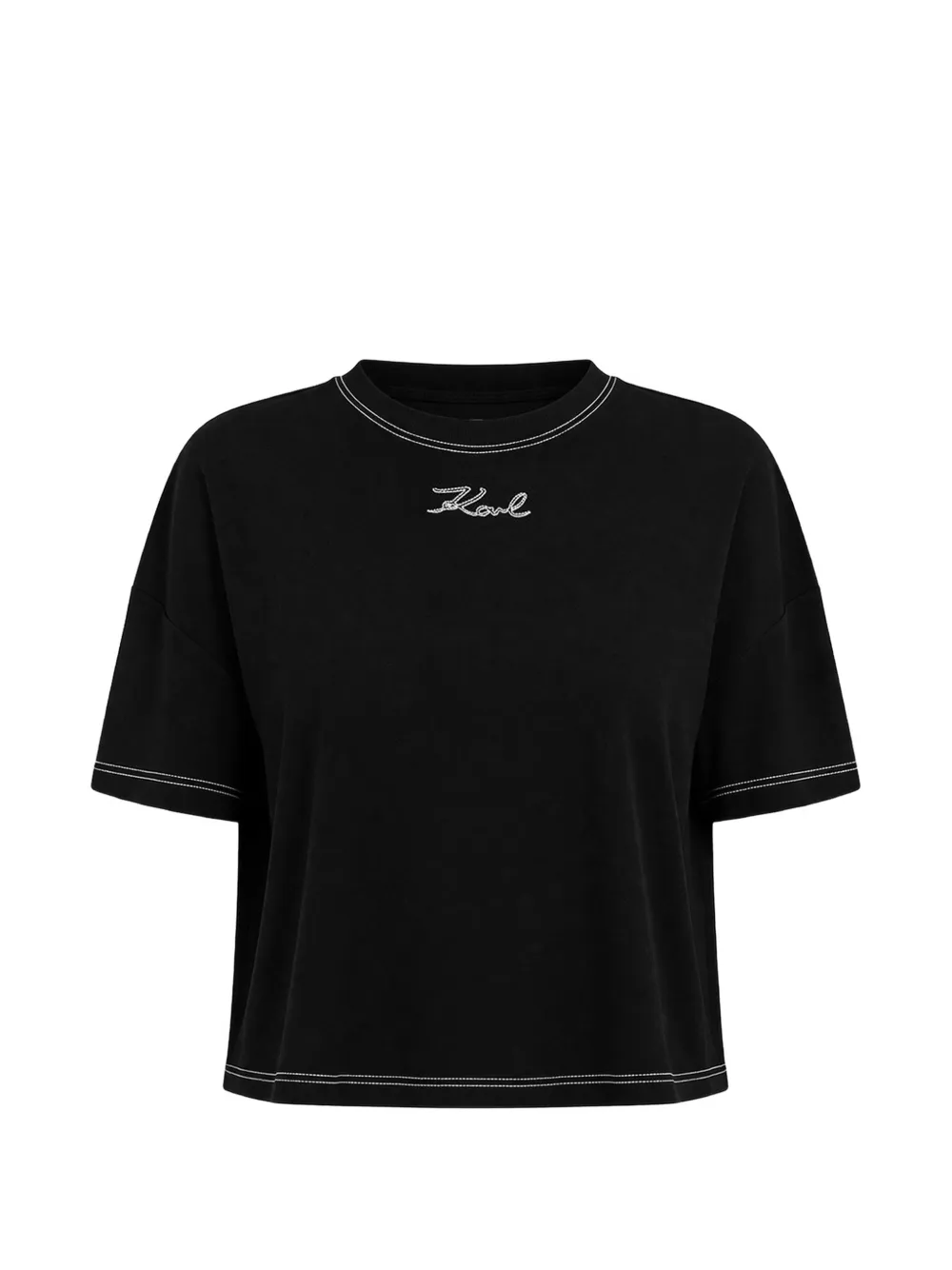 Karl Lagerfeld T-shirt con ricamo - Nero