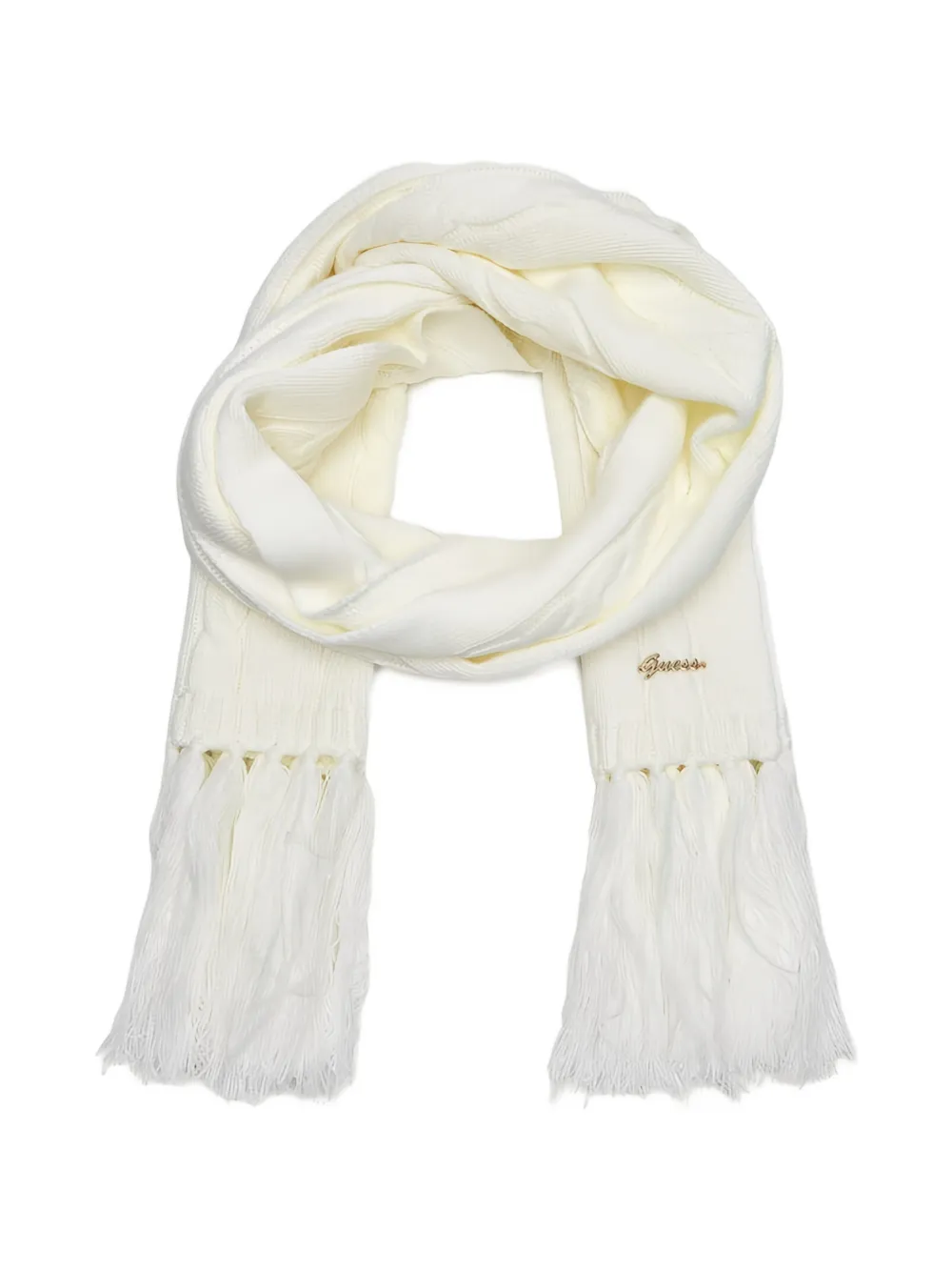 GUESS USA cable-knit fringed scarf - Toni neutri
