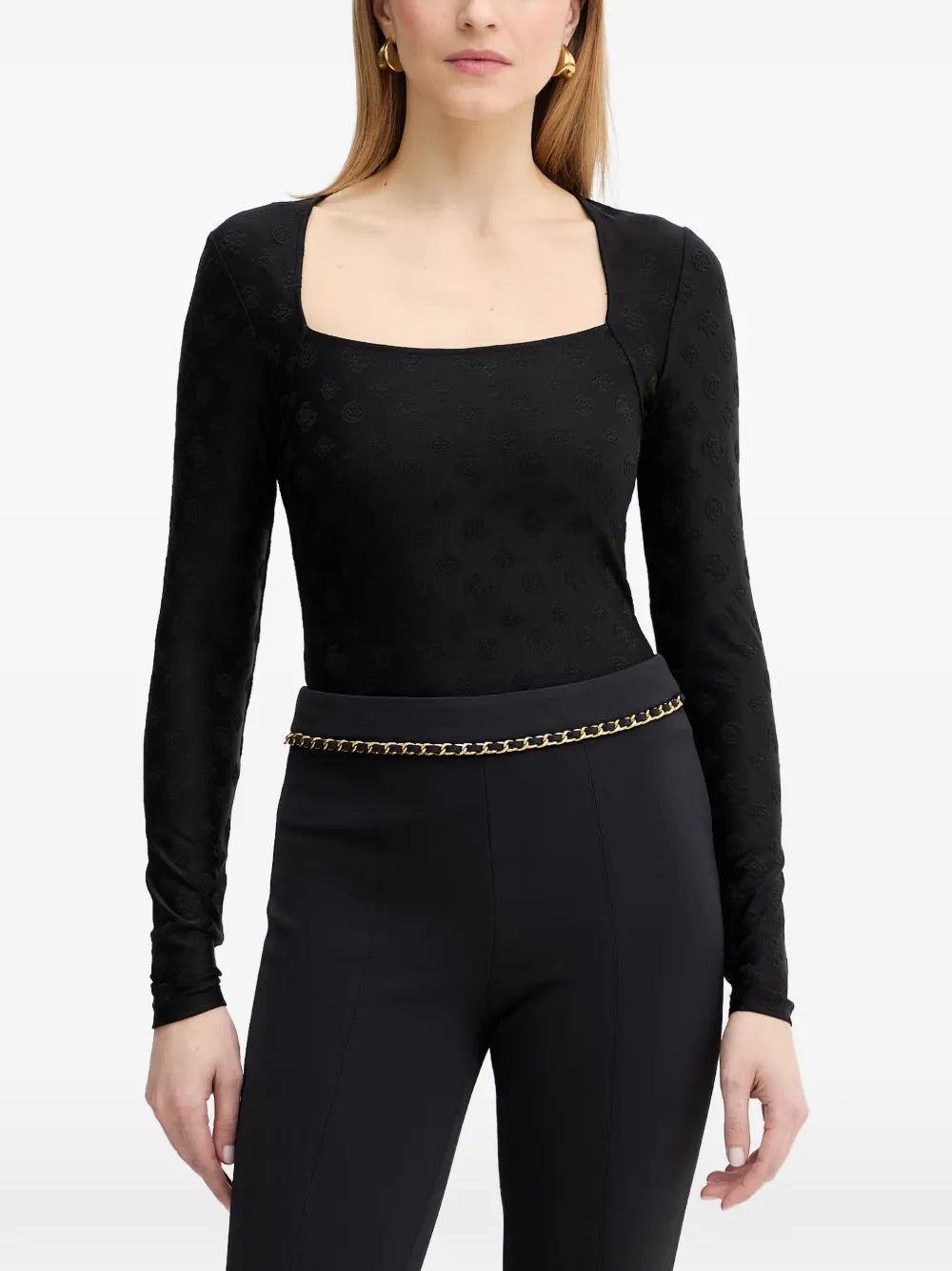 GUESS USA Top con effetto jacquard - Nero