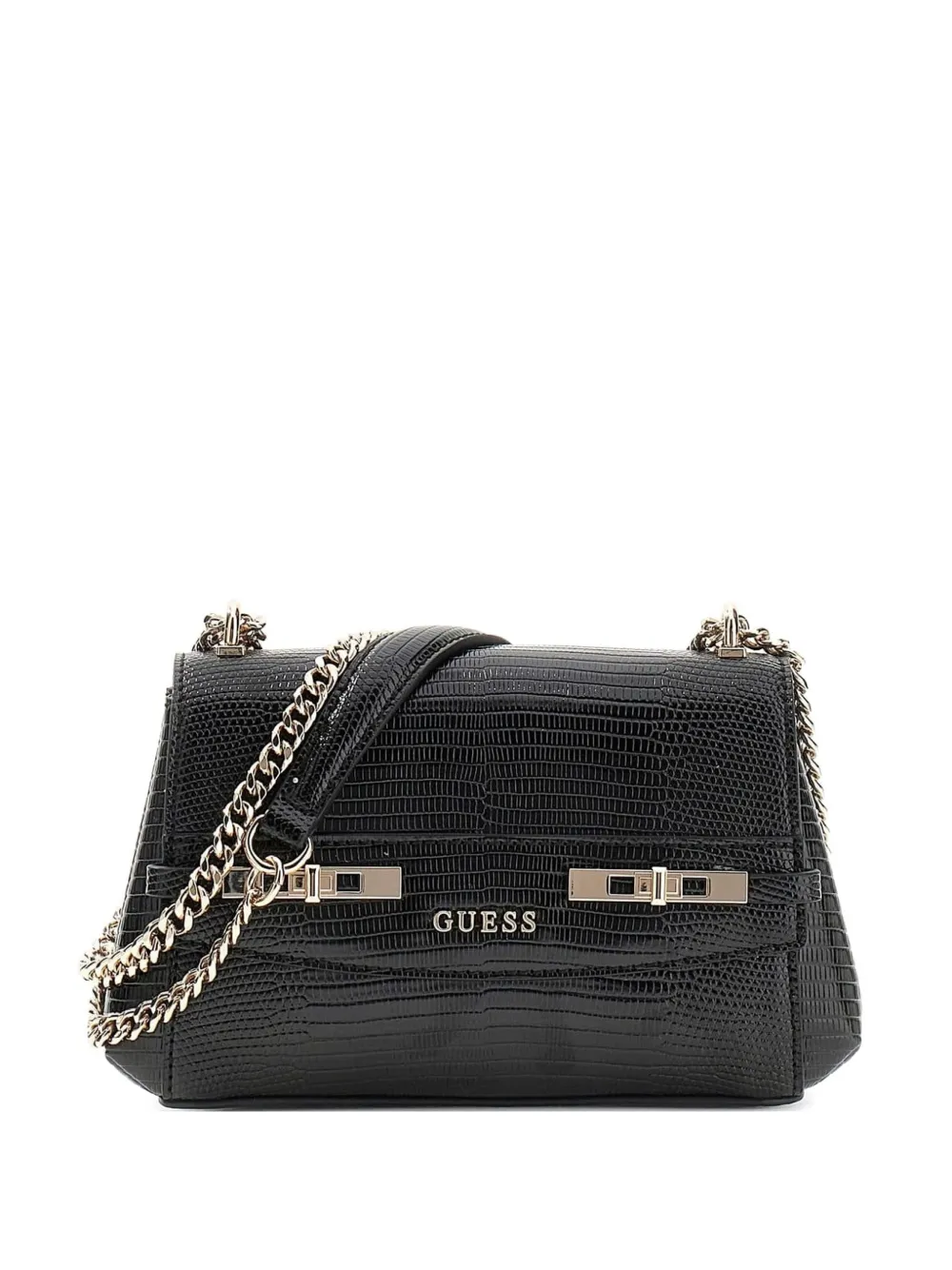 GUESS USA mini Melinda lizard-effect cross body bag - Nero