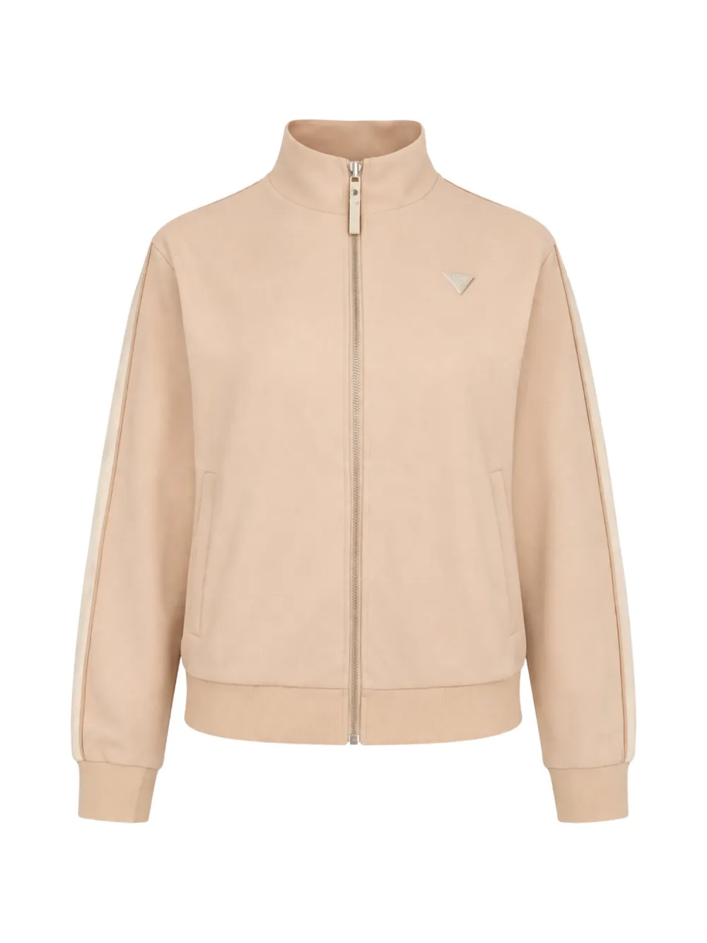 GUESS USA stripe-detail zip-fastening sweatshirt - Toni neutri