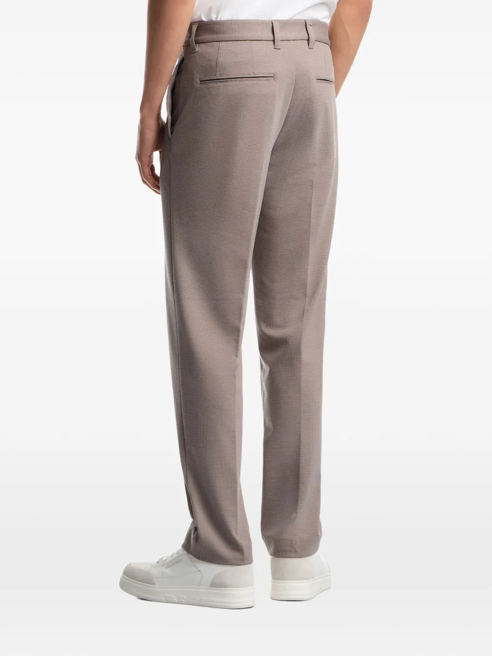 Emporio Armani Broek met riemlussen en textuur Grijs