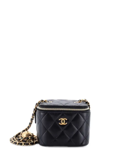 CHANEL Pre-Owned pochette Pearl Crush Vanity Case with Chain Quilted Lambskin Mini