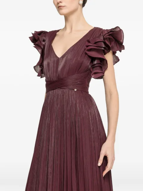 NISSA ruffled chiffon maxi dress