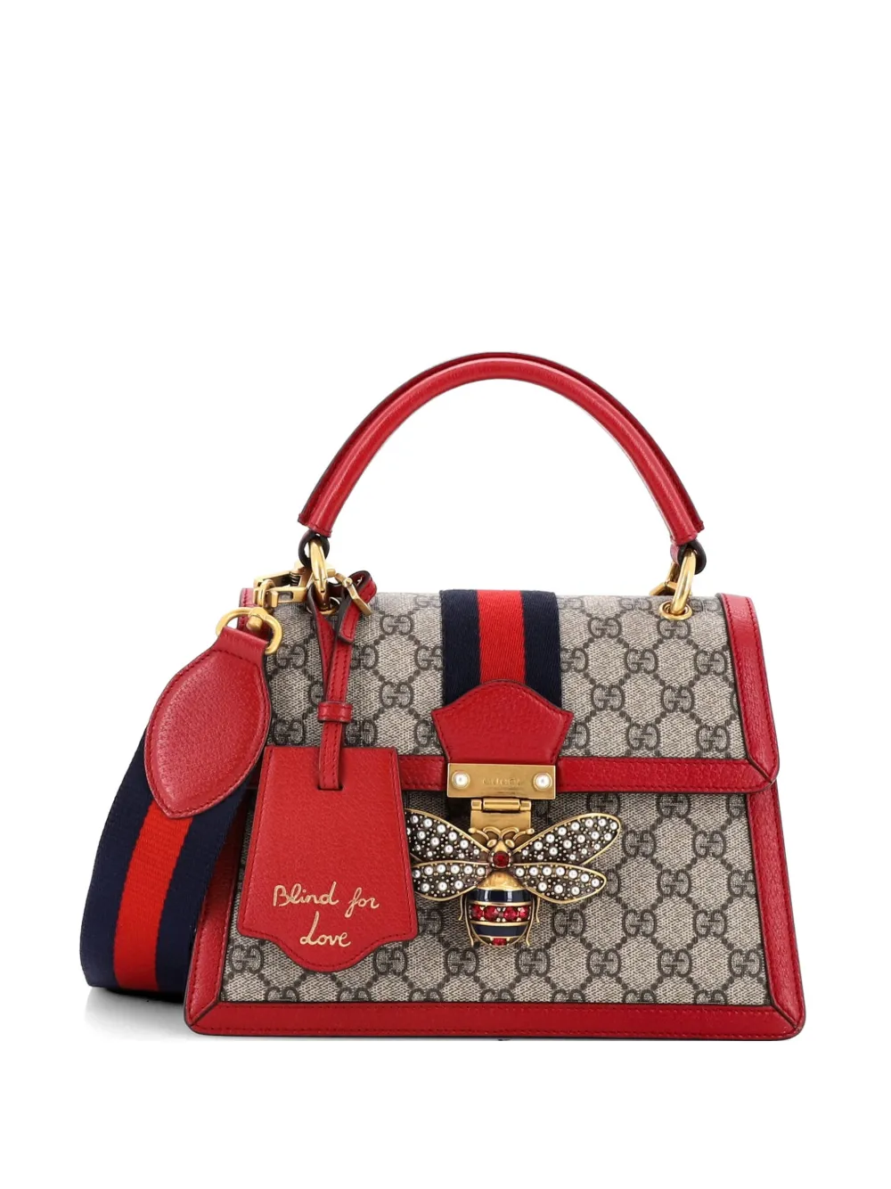 Gucci Pre-Owned Queen Margaret Top Handle Bag GG Coated Canvas with Leather Small satchel - Blu