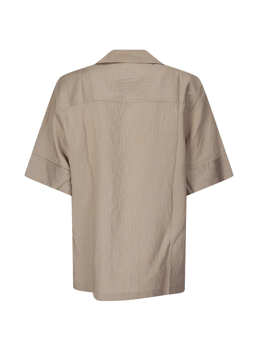 Maison Kitsuné Gestreept Resort overhemd Beige