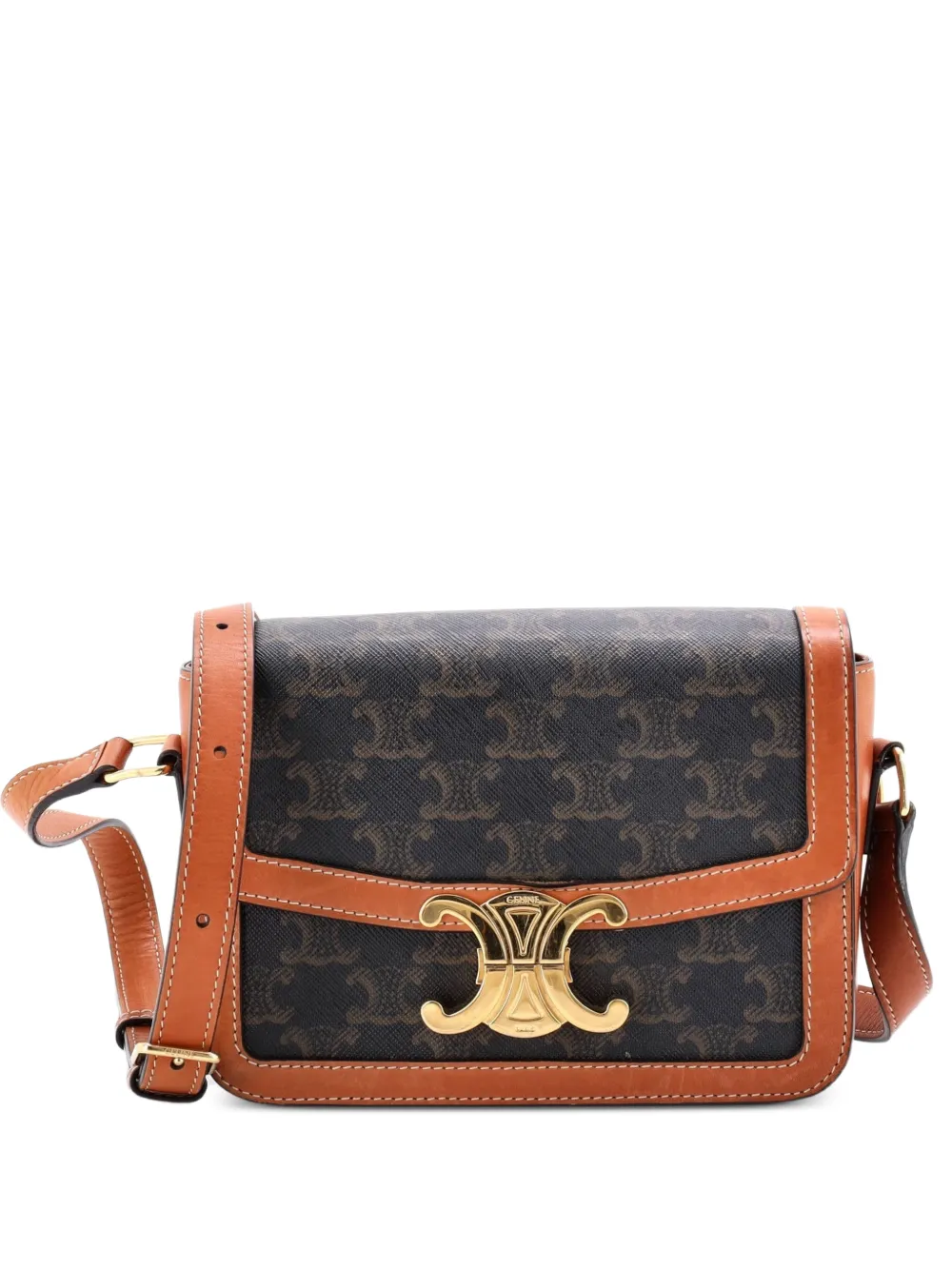 Celine Pre-Owned Triomphe Triomphe Coated Canvas Teen shoulder bag - Marrone