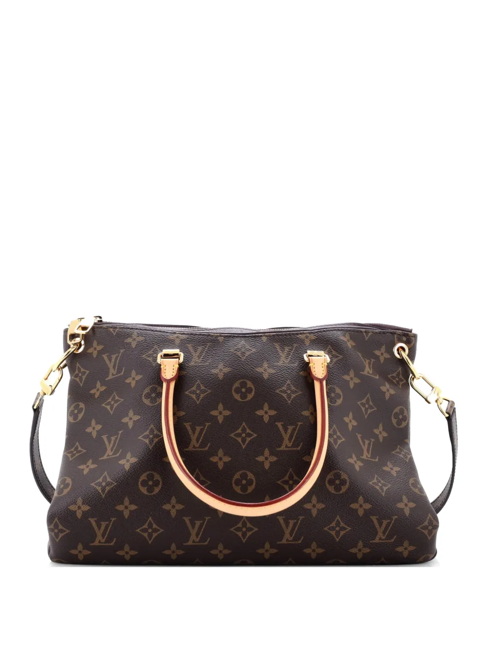 Louis Vuitton Pre-Owned Borsa tote Pallas in pelle e tela con monogramma e tracolla - Marrone