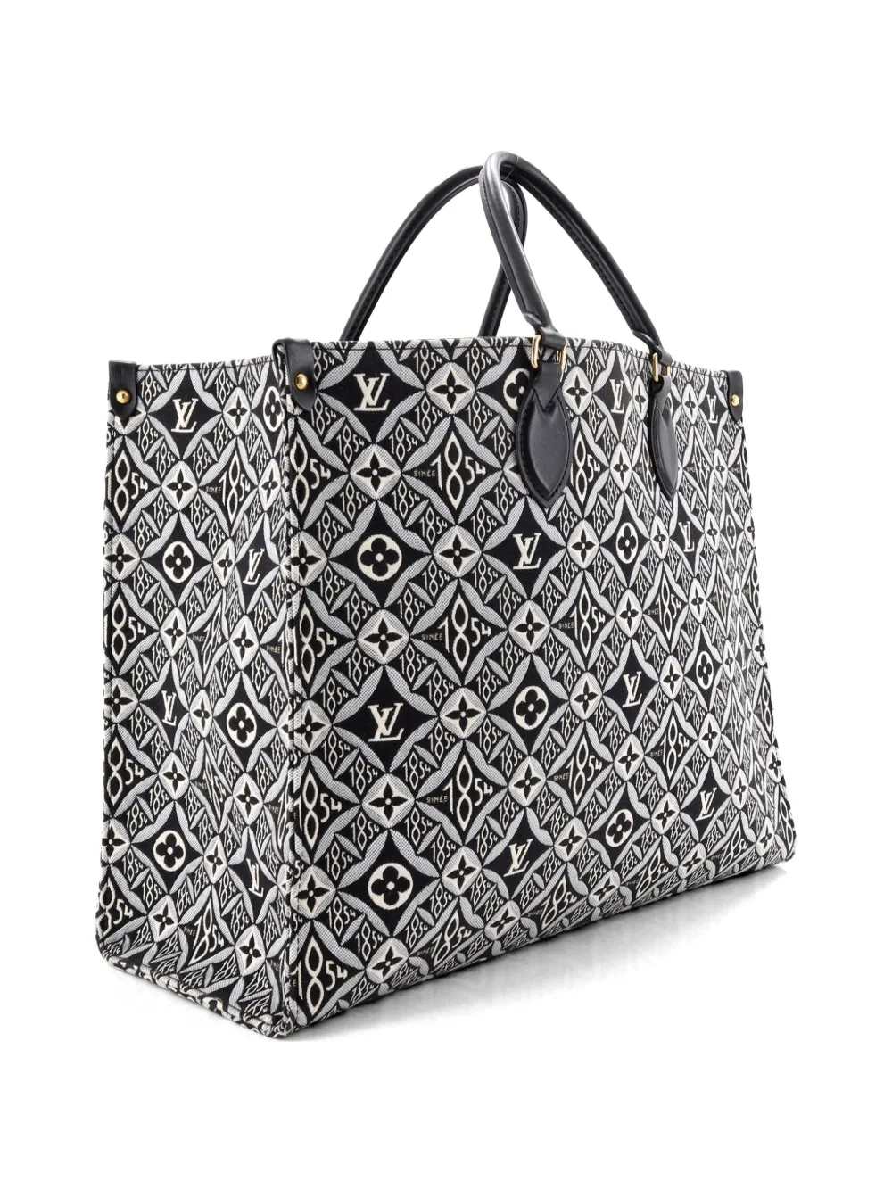 Louis Vuitton Pre-owned Onthego Limited Edition Since 1854 Monogram Jacquard GM Tote Bag in Black, view 4