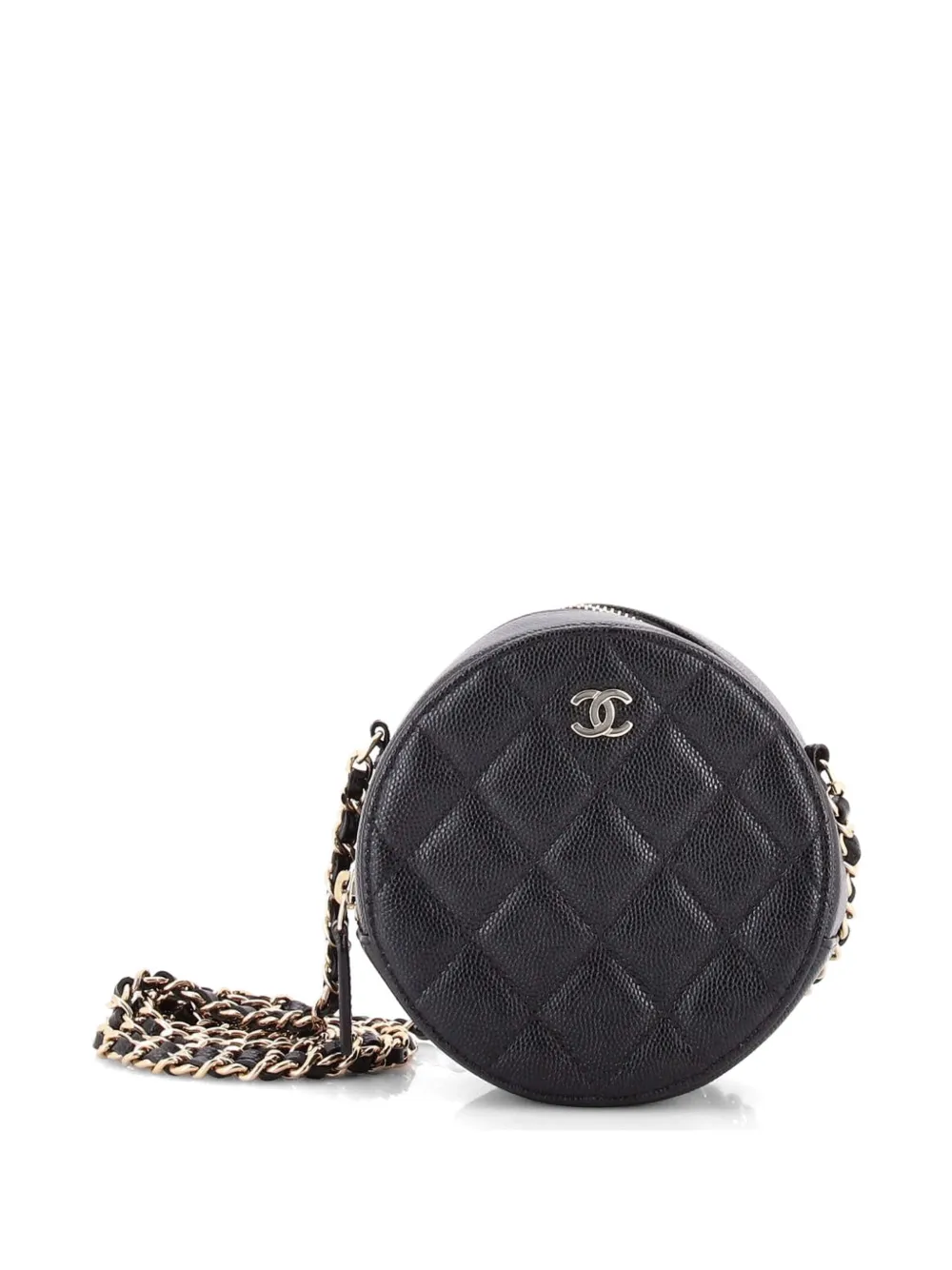 CHANEL Pre-Owned Round Clutch with Chain Quilted Caviar Mini crossbody bag - Nero