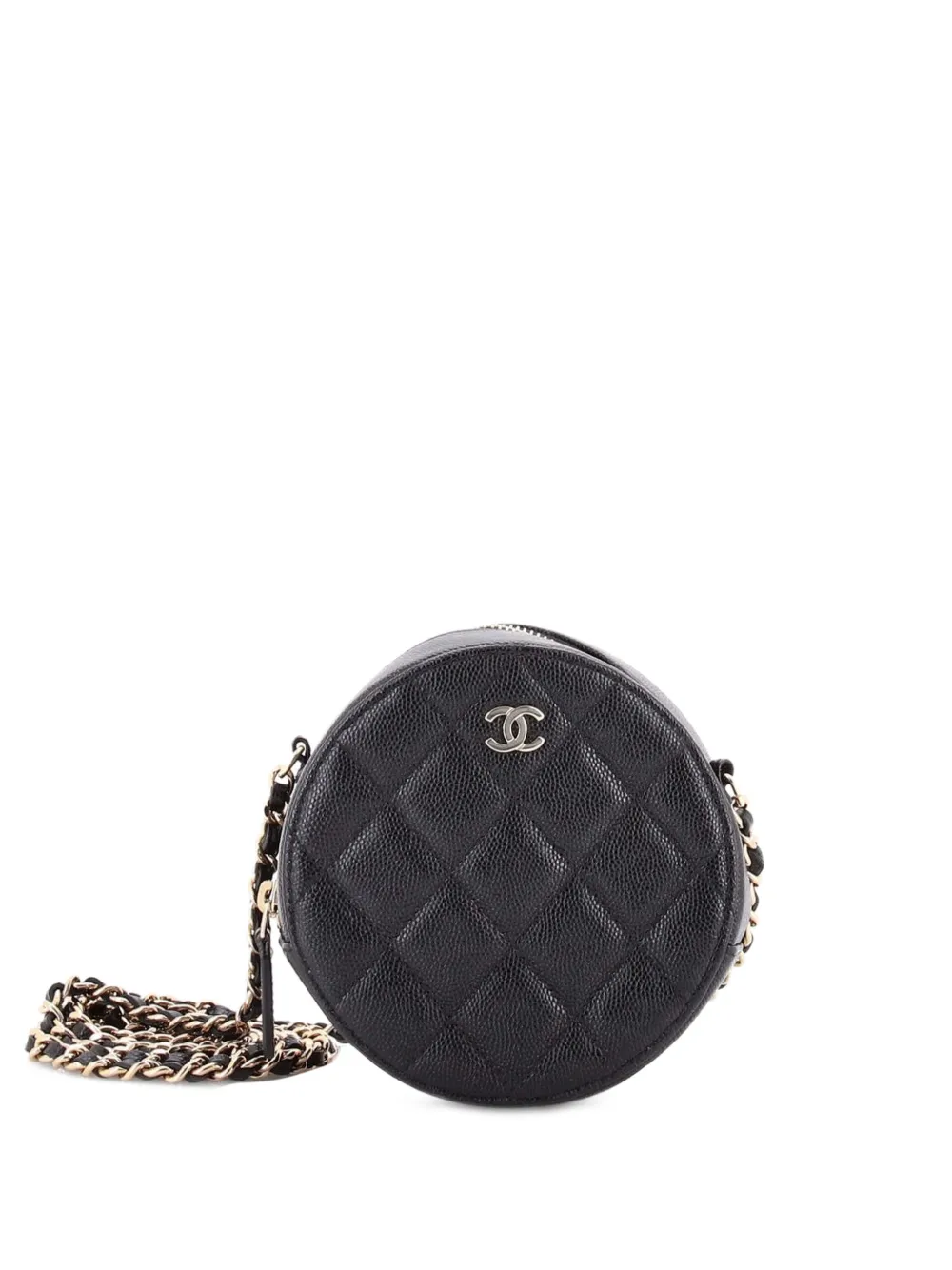 CHANEL Pre-Owned Round Clutch with Chain Quilted Caviar Mini crossbody bag - Nero