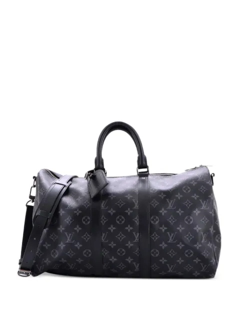 Louis Vuitton Pre-Owned bolsa de viaje Keepall Bandouliere 45 de lona con monograma Eclipse