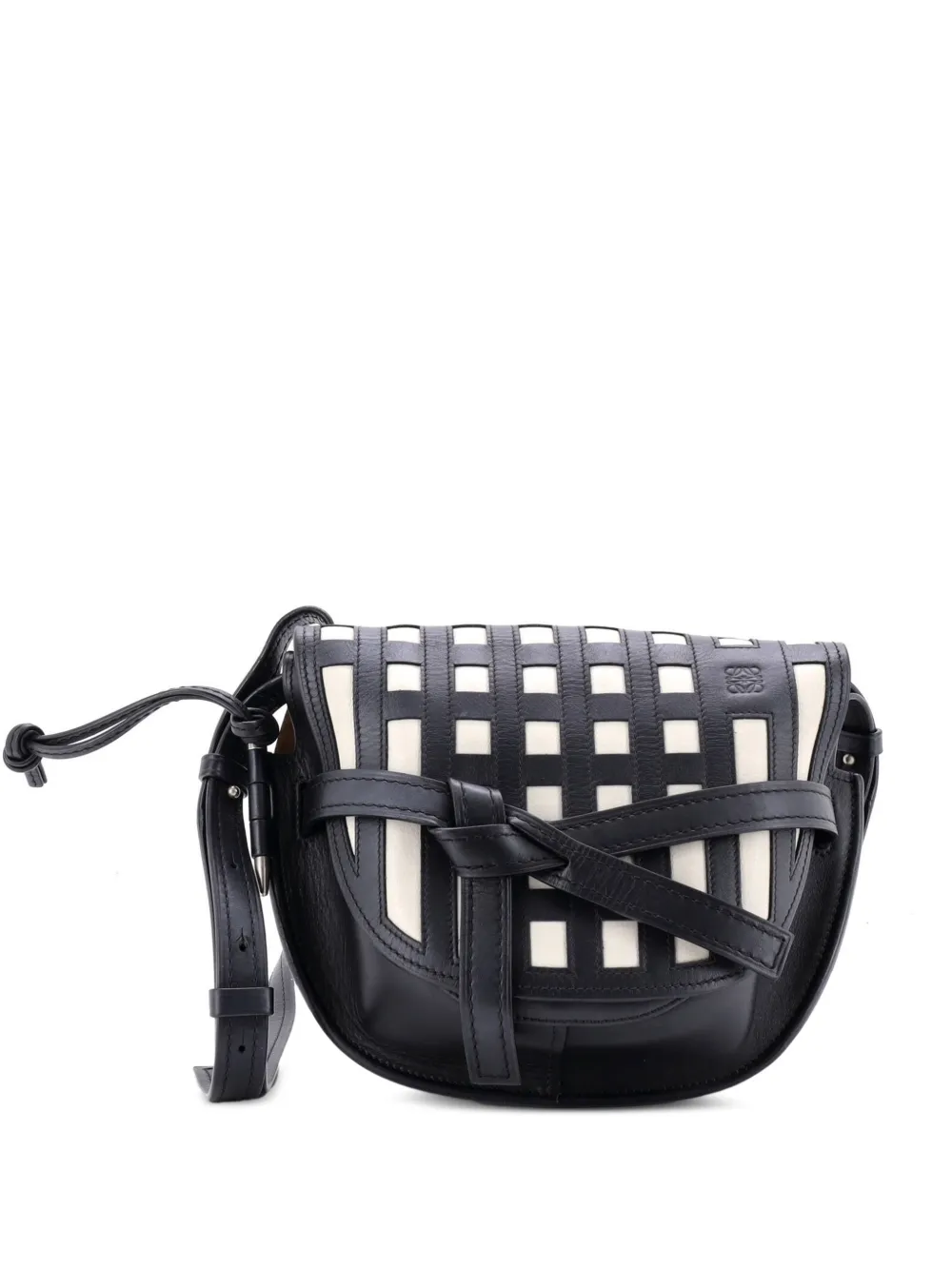 Loewe Pre-Owned Gate Grid Leather Small shoulder bag - Nero