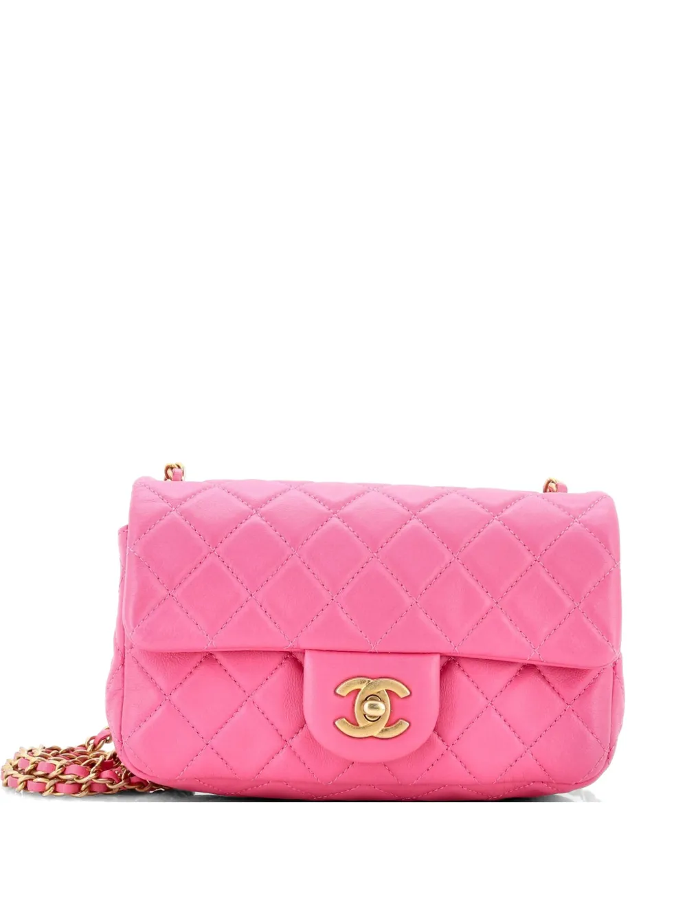 CHANEL Pre-Owned Pearl Crush Flap Bag Quilted Lambskin Mini crossbody bag - Rosa