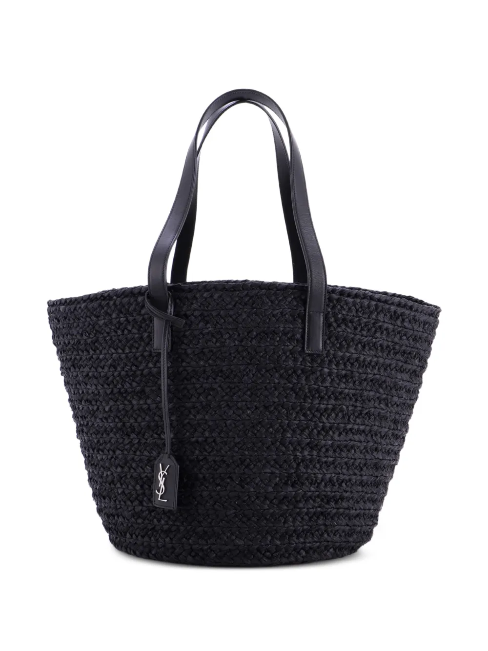 Saint Laurent Pre-Owned Panier Basket Shopper Raffia Medium bucket bag - Schwarz
