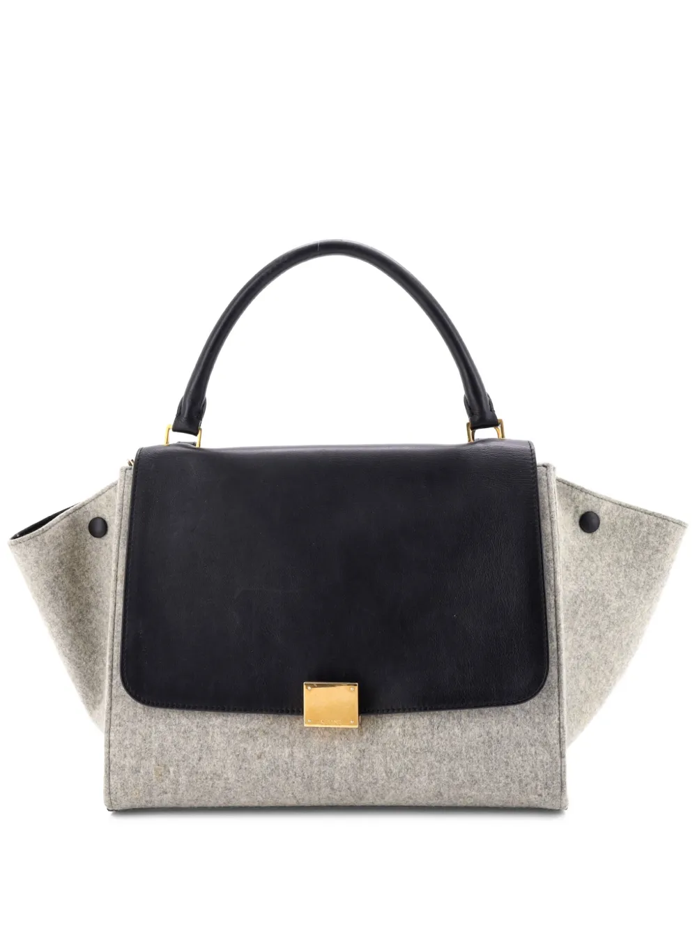Celine Pre-Owned Trapeze Bag Leather and Felt Medium satchel - Grigio