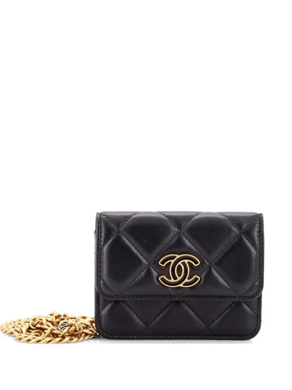 CHANEL Pre-Owned Pending CC Flap Chain Quilted Lambskin Mini belt bag - Nero