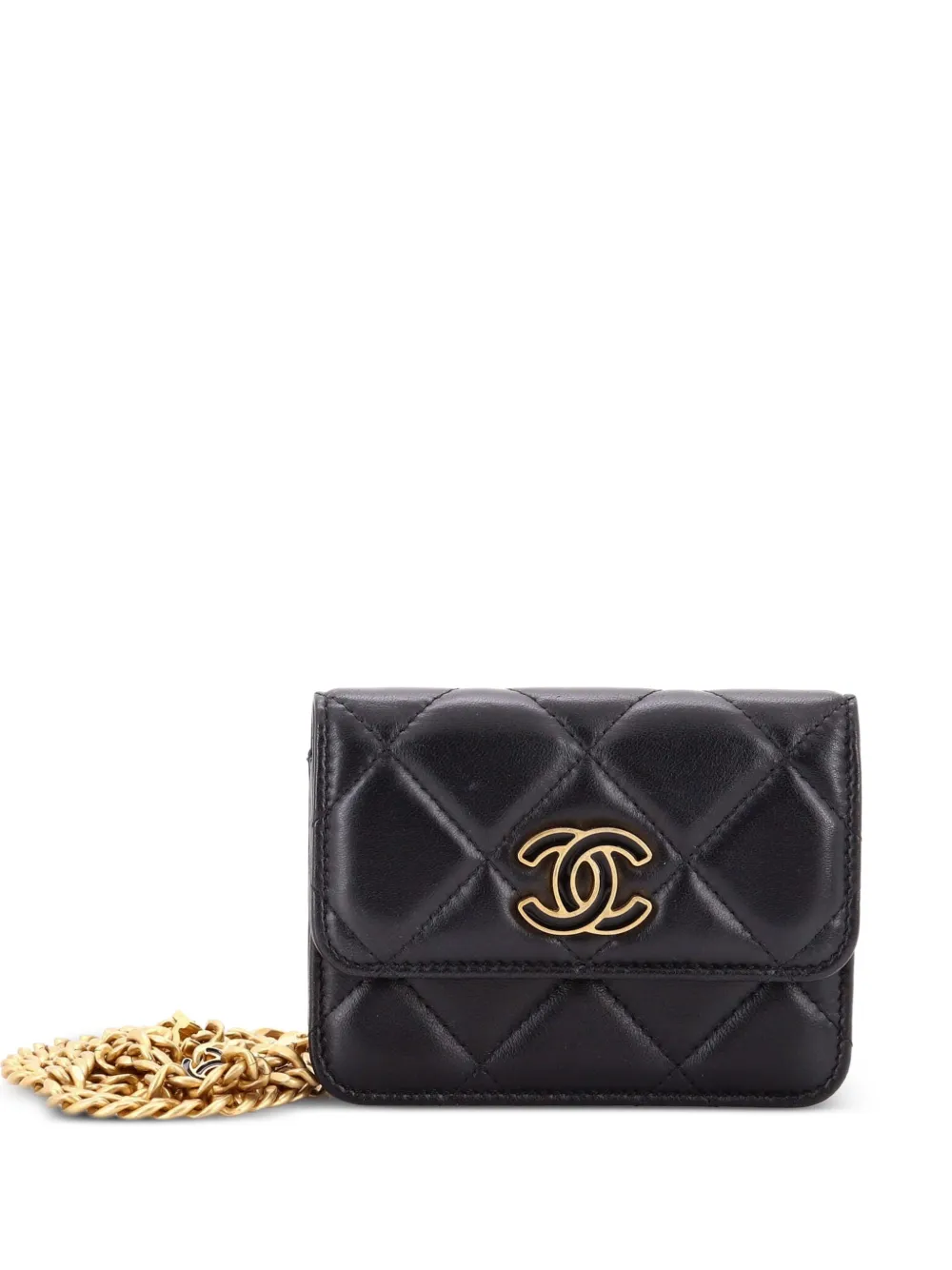 CHANEL Pre-Owned Pending CC Flap Chain Quilted Lambskin Mini belt bag - Nero