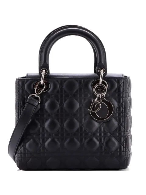 Christian Dior Pre-Owned レディ ディオール NM カナージュ キルティング ラムスキン ミディアム サッチェルバッグ